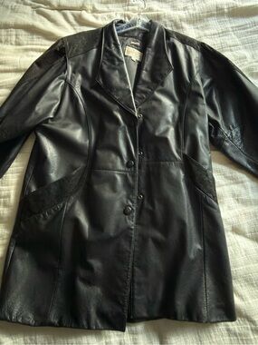 Pelle Studio Thinsulate Black Leather Women's Coat - Vintage Style